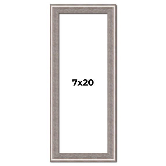 7x20 Frame Grey Real Wood Picture Frame Width 1.25 inches | Interior Frame Depth 0.5 inches | Hans