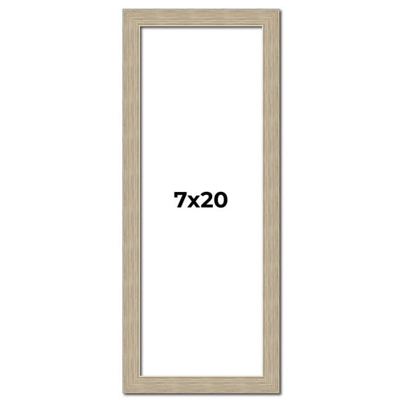 7x20 Frame Grey Solid Wood Picture Frame Width 1 Inches | Interior Frame Depth 0.5 Inches |