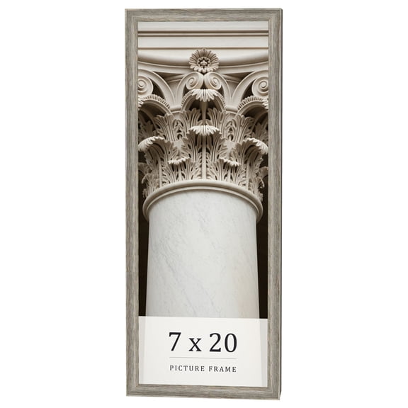 7x20 Frame Grey Solid Wood Picture Frame Width 1 Inches | Interior Frame Depth 0.5 Inches |