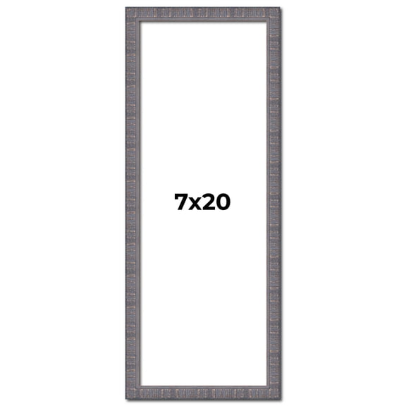 7x20 Frame Slate Blue Distressed Rustic Solid Wood Picture Frame | 0.75 Inch Moulding Width |
