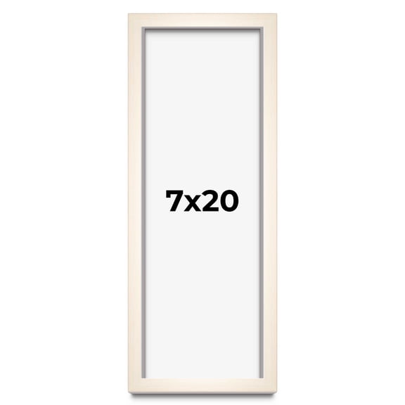 7x20 Frame White Wheat Solid Wood Picture Frame | Moulding Width 0.75 Inches | Interior Depth 0.5