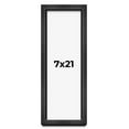 thumbnail image 1 of 7x21 Frame Black Charcoal Grey Wood Textured Picture Frame | 0.75 Inch Moulding Width | Gunmetal, 1 of 8