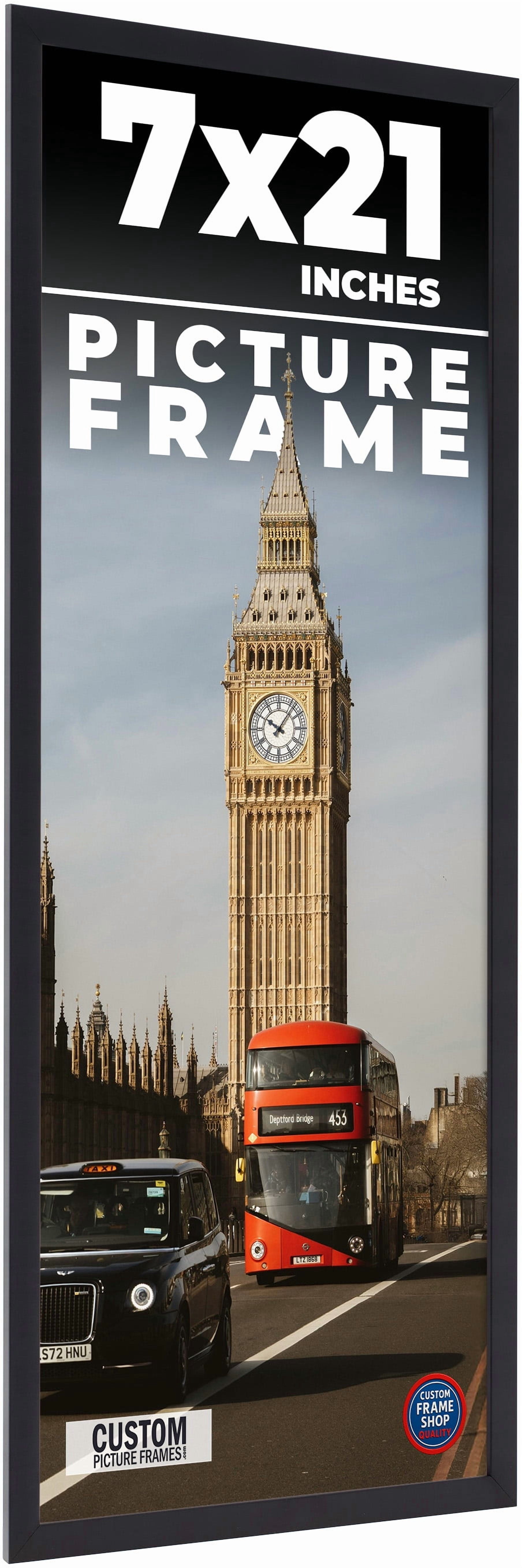 7x21 Frame Black Real Wood Picture Frame Width 0.75 inches | Interior ...