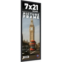 7x21 Frame Black Real Wood Picture Frame Width 0.75 inches | Interior Frame Depth 0.5 inches | Noir