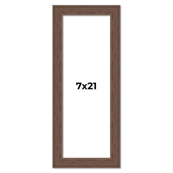 7x21 Frame Brown Farmhouse Solid Wood Picture Frame Width 1.5 Inches | Interior Frame Depth 0.5