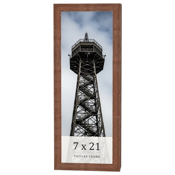 7x21 Frame Brown Farmhouse Solid Wood Picture Frame Width 1.5 Inches | Interior Frame Depth 0.5