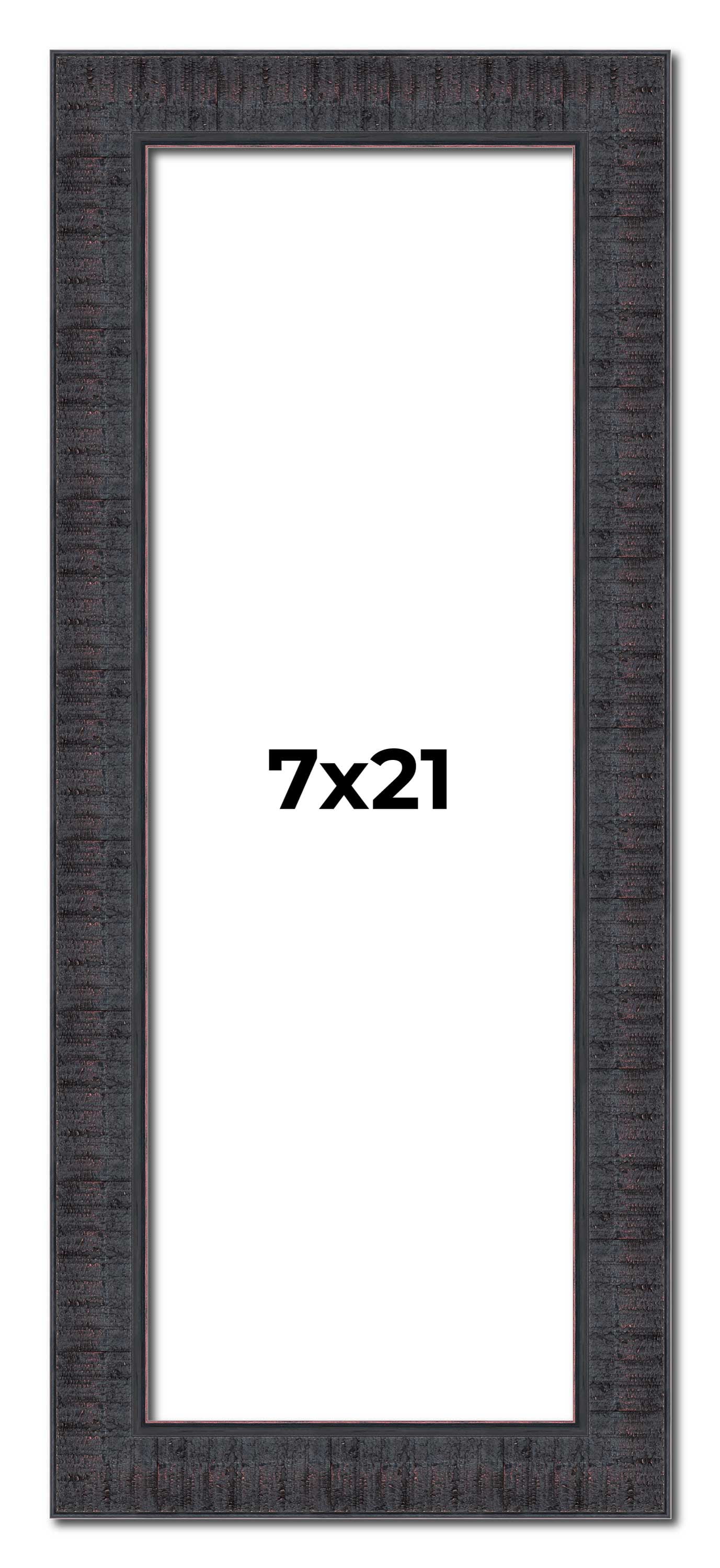21 Inches 7x21 Frame Brown Rustic Solid Wood Picture Frame 1.5 Inches Wide ...