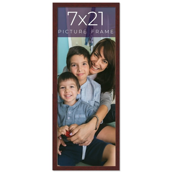 7x21 Frame Brown Solid Wood Picture Frame Width 0.75 Inches | Interior Frame Depth 0.5 Inches |