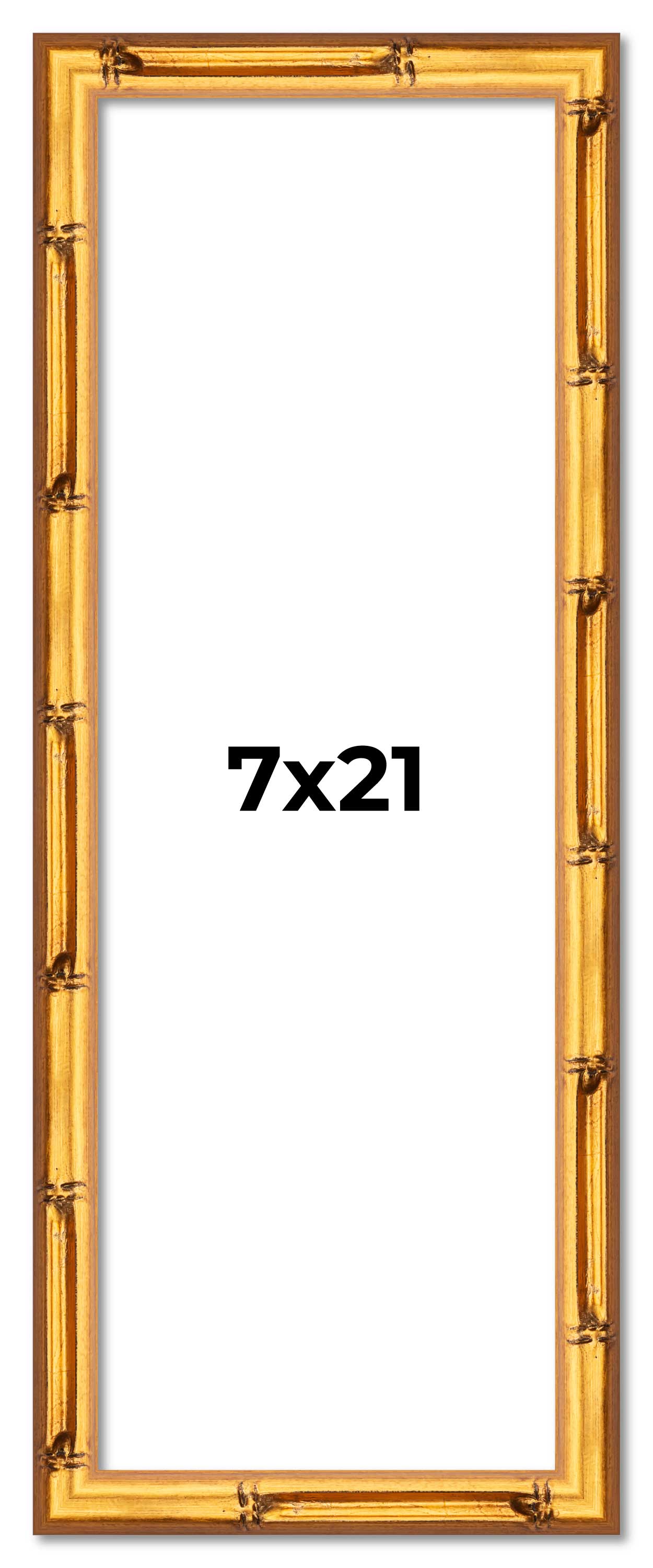 7x21 Frame Gold Bamboo Solid Wood Picture Frame | 0.75 Inch Moulding ...