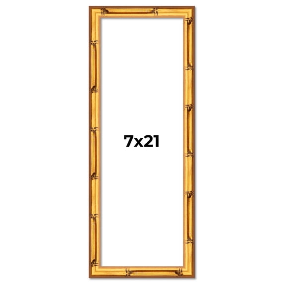 7x21 Frame Gold Bamboo Solid Wood Picture Frame | 0.75 Inch Moulding ...