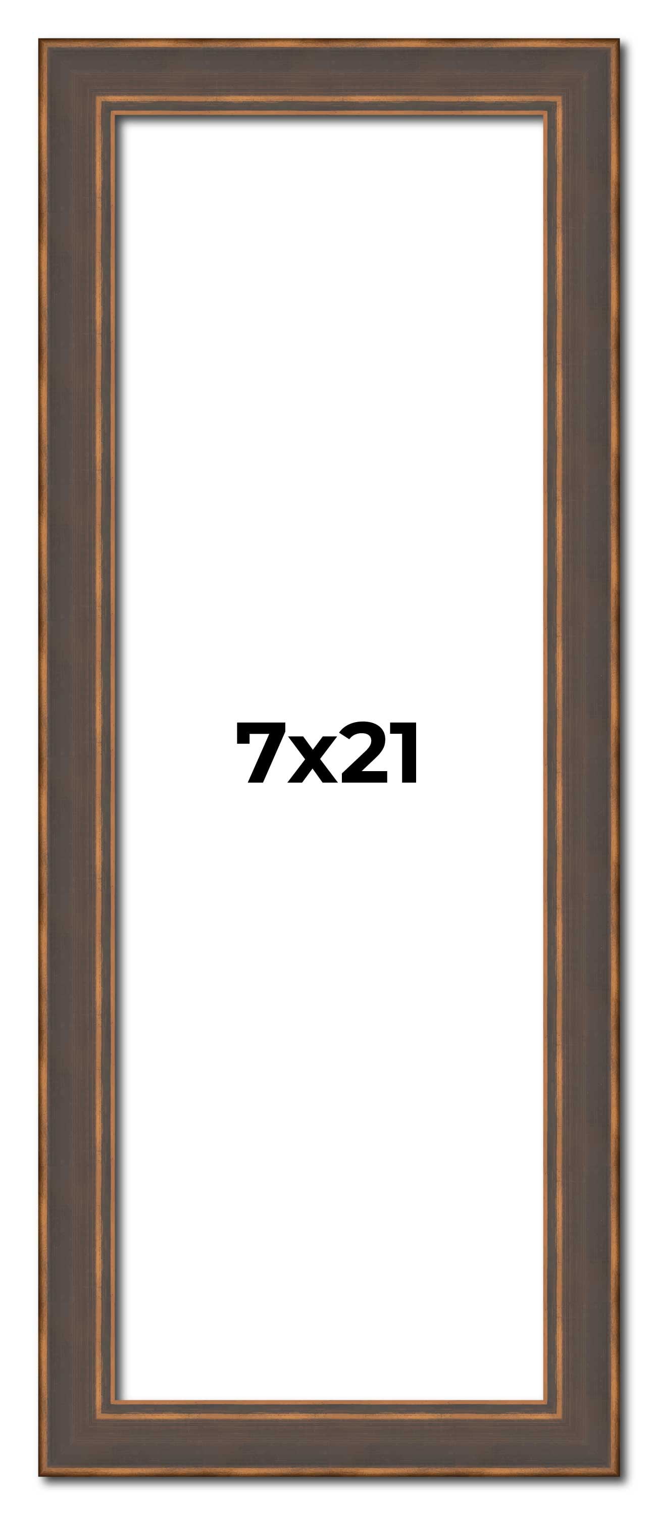 7x21 Frame Golden Caramel Solid Wood Bronze Picture Frame | 1.25 Inch ...