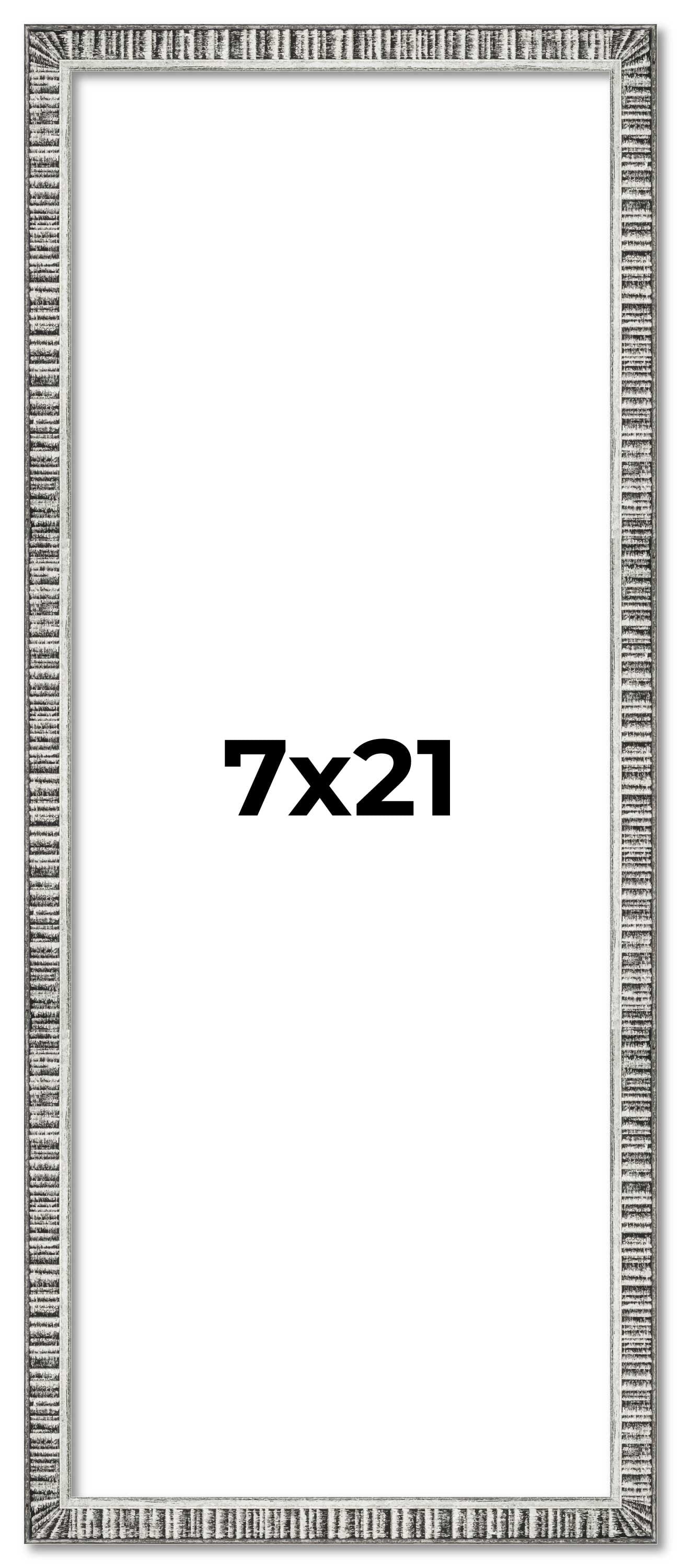 7x21 Frame Silver Grey Distressed Solid Wood Picture Frame | 0.75 Inch ...