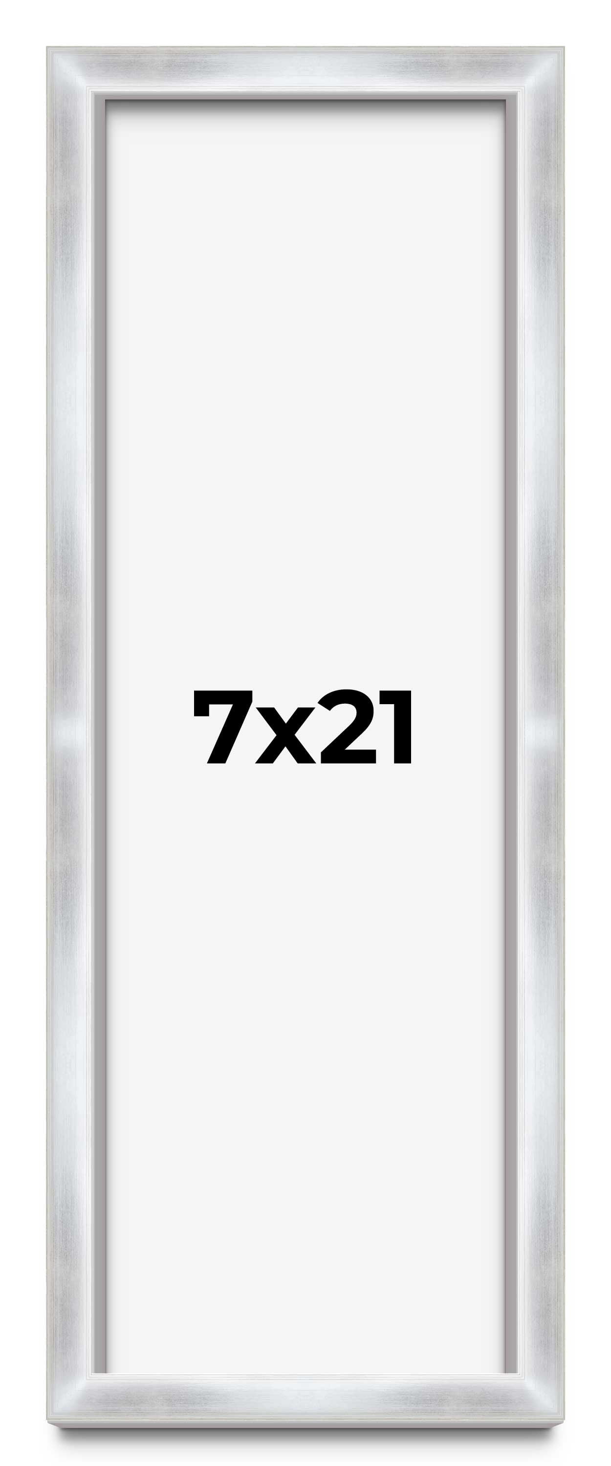 7x21 Frame Silver Whitewashed Wood Grain Solid Wood Shadow Box | 0.75 ...