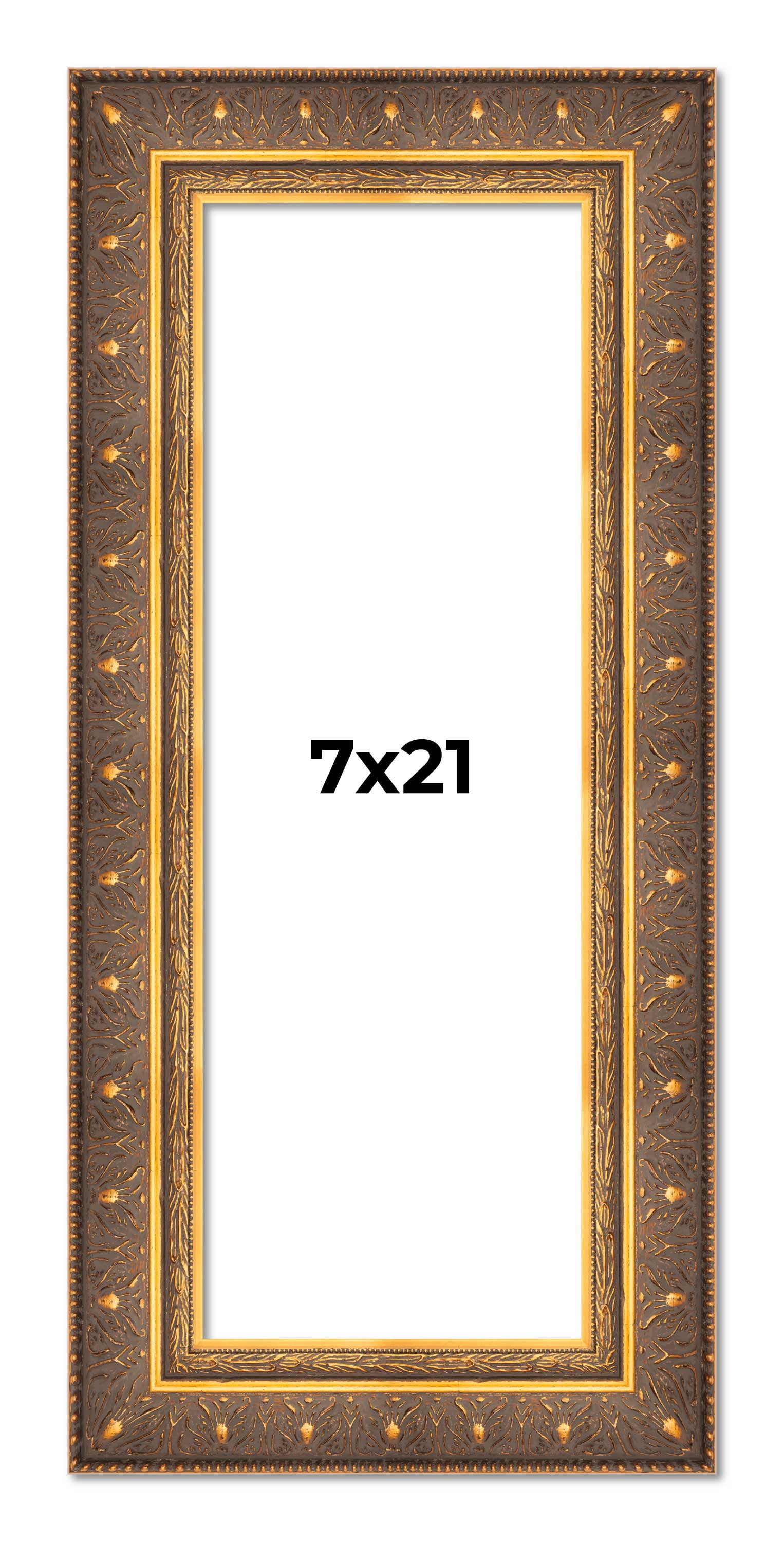 7x21 Frame Vintage Gold Solid Wood Picture Frame | 2.5 Inch Moulding ...