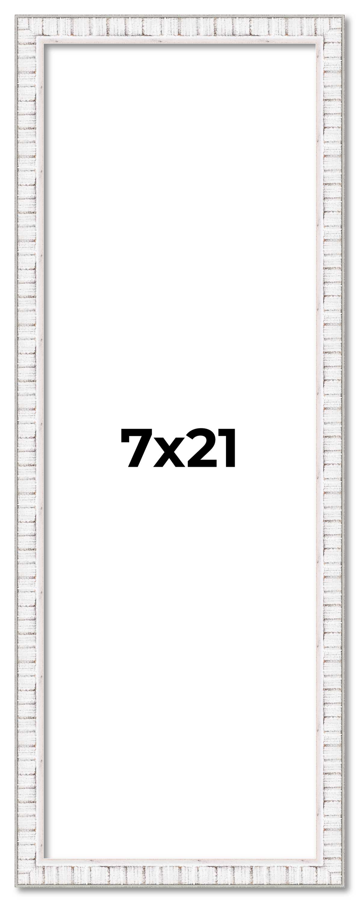 7x21 Frame White Scuffed Rustic Solid Wood Picture Frame | 0.75 Inch ...