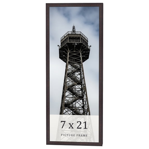 7x21 Rustic Brown Real Wood Picture Frame Width 0.75 inches | Interior Frame Depth 0.5 inches |