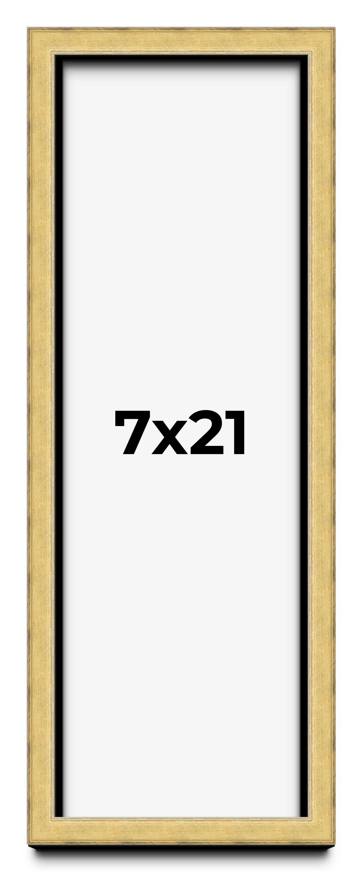 7x21 Shadow Box Frame Gold | 1.375 Inches Deep Real Wood Contemporary ...