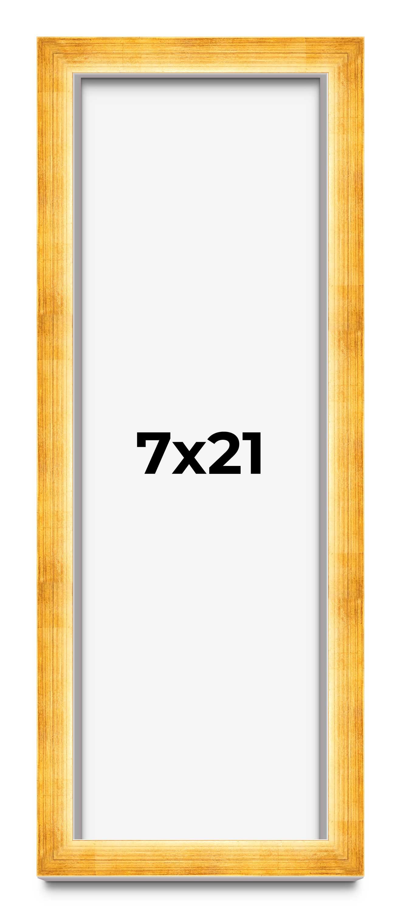 7x21 Shadow Box Frame Gold | 1.625 Inches Deep Real Wood Traditional ...