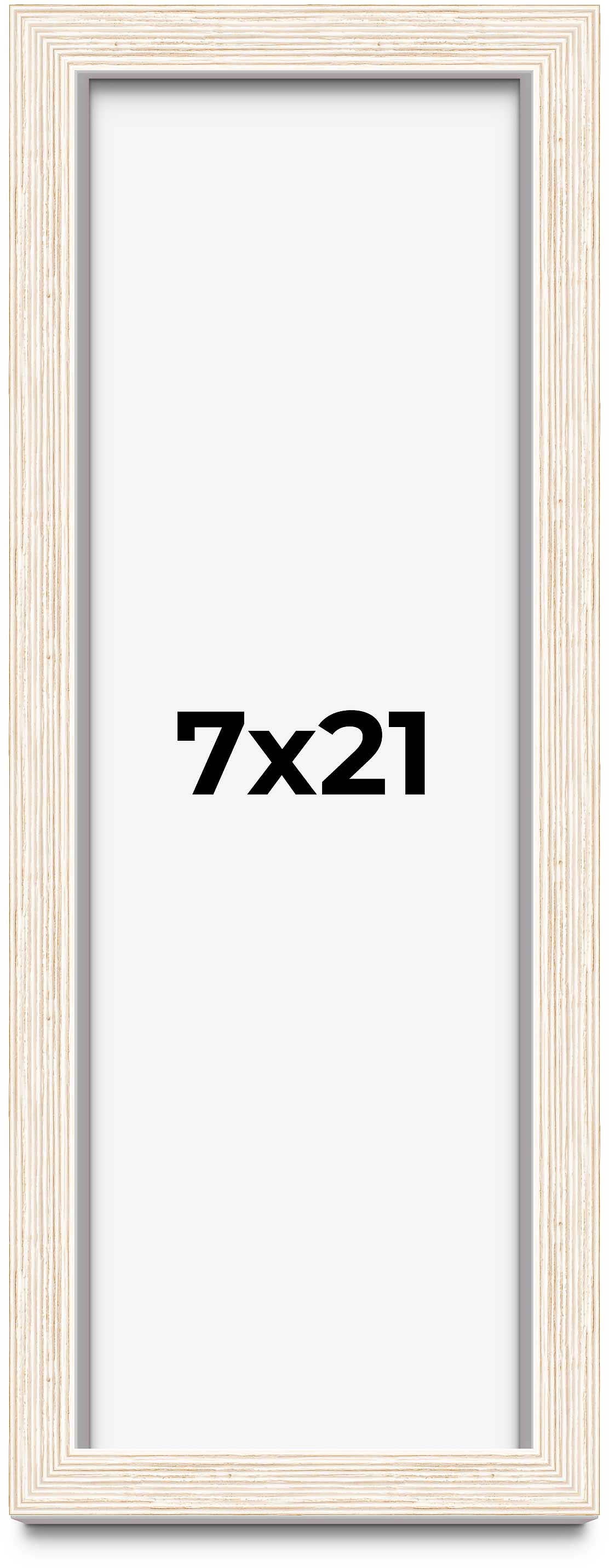 7x21 Shadow Box Frame White | 1.125 Inches Deep Real Wood Rustic ...