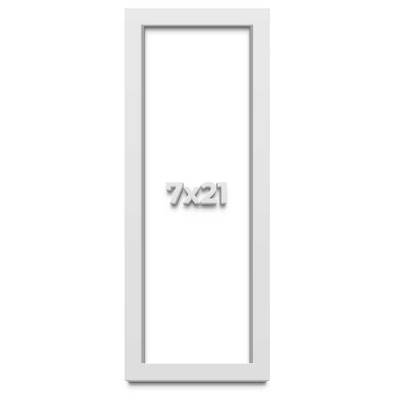 7x21 Shadow Box High Gloss White Display Frame | 1.625 Inches Deep | 1 Inch Moulding Width | Solid