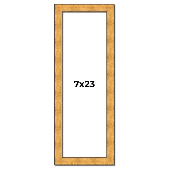 7x23 Frame Gold Rustic Solid Wood Picture Frame | 1.25 Inch Wide Moulding | Rustique Gold