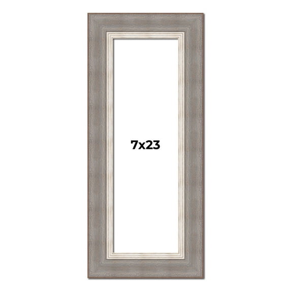 7x23 Frame Grey Real Wood Picture Frame Width 2.75 Inches | Interior Frame Depth 0.5 Inches | Linus