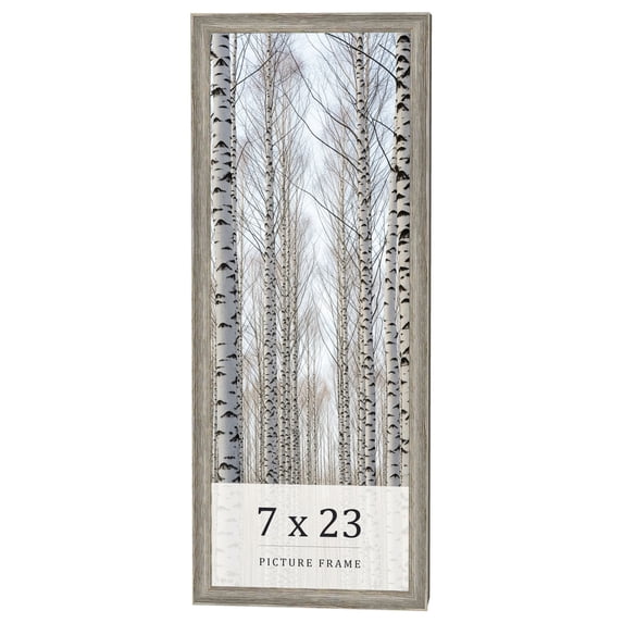 7x23 Frame Grey Solid Wood Picture Frame Width 1 Inches | Interior Frame Depth 0.5 Inches |