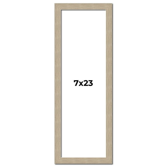 7x23 Frame Grey Solid Wood Picture Frame Width 1 Inches | Interior Frame Depth 0.5 Inches |