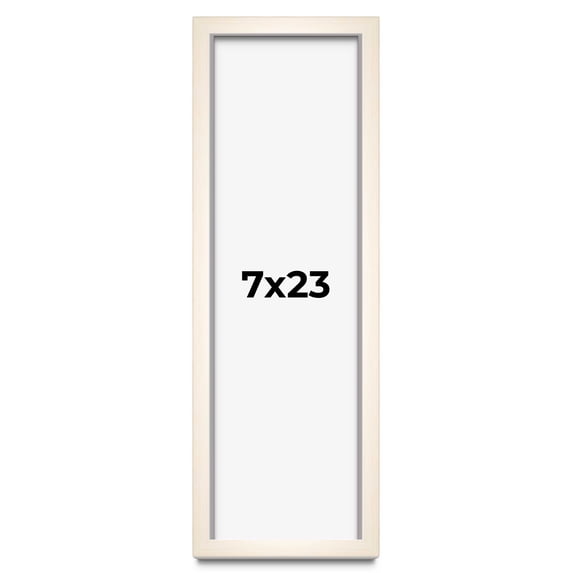 7x23 Shadow Box Cream of Wheat White Washed Display Frame | 0.875 Inches Deep Solid Wood Shadowbox