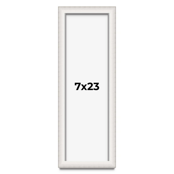 7x23 Shadow Box Silver Brushed Striped Display Frame | 1.625 Inches Deep | 1 Inch Moulding Width |