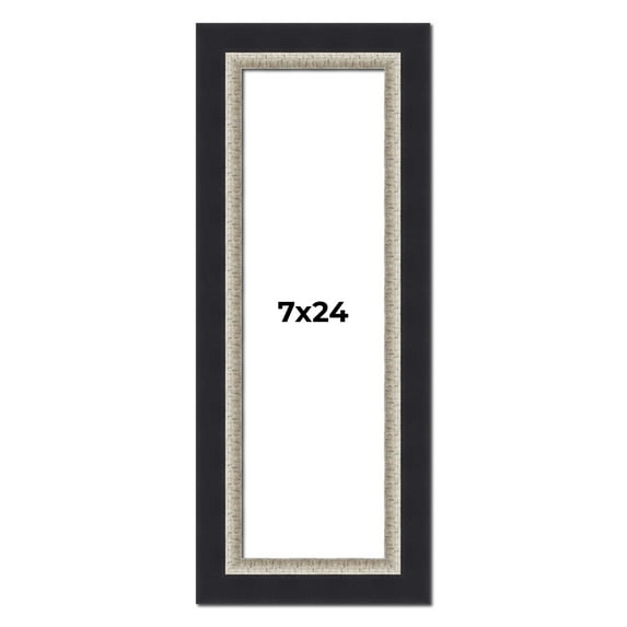 7x24 Frame Black Real Wood Picture Frame Width 2.25 Inches | Interior Frame Depth 0.5 Inches |
