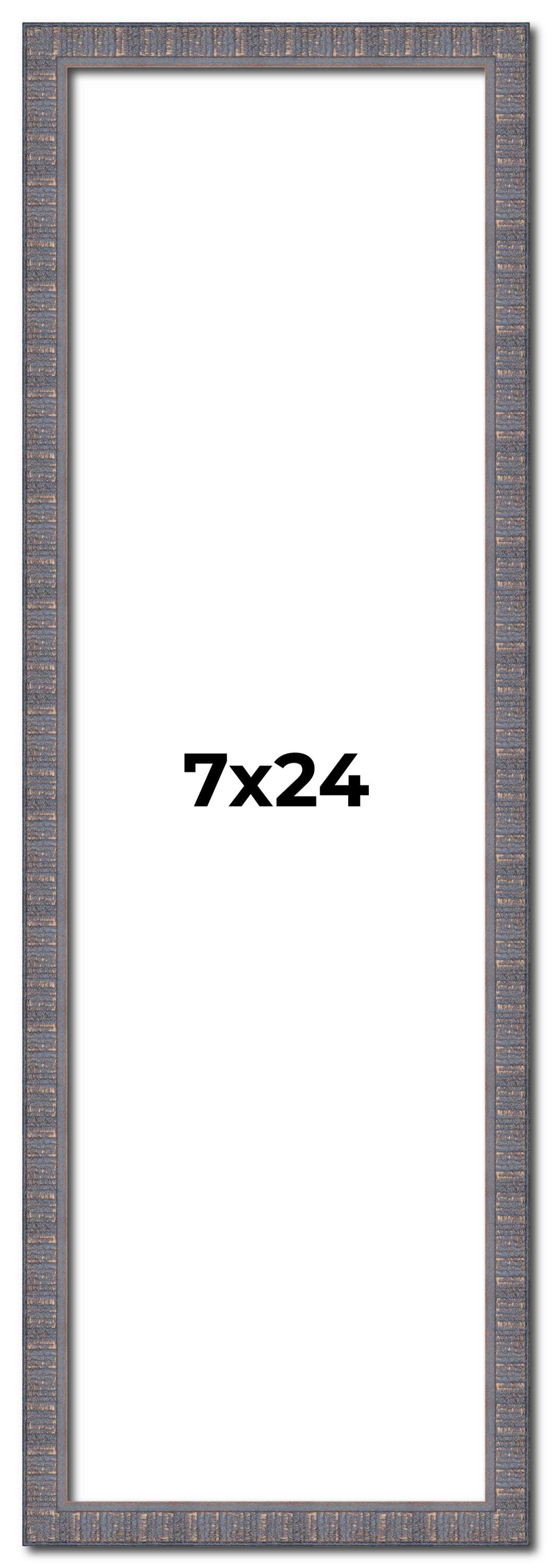 7x24 Frame Blue Kingsley Pewter Solid Wood Picture Frame Width 0.75 ...