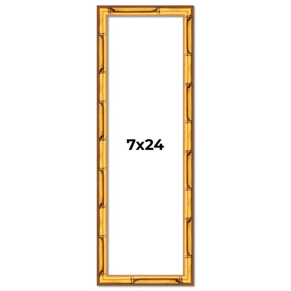 7x24 Frame Gold Bamboo Solid Wood Picture Frame | 0.75 Inch Moulding Width | Interior Frame Depth