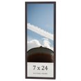 thumbnail image 1 of 7x24 Rustic Brown Real Wood Picture Frame Width 0.75 inches | Interior Frame Depth 0.5 inches |, 1 of 8