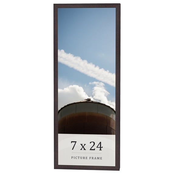 7x24 Rustic Brown Real Wood Picture Frame Width 0.75 inches | Interior Frame Depth 0.5 inches |