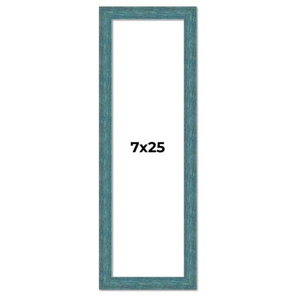 7x25 Frame Blue Rustic Barnwood Solid Wood Picture Frame Width 1.25 Inches | Interior Depth 0.5