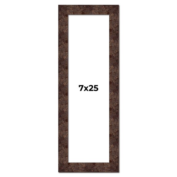 7x25 Frame Brown Burl Real Wood Picture Frame Width 1.625 Inches | Interior Frame Depth 0.5 Inches