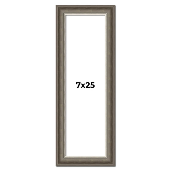 7x25 Frame Brown Solid Wood Picture Frame | 1.75 Inch Moulding Width | Austin Frame Complete with