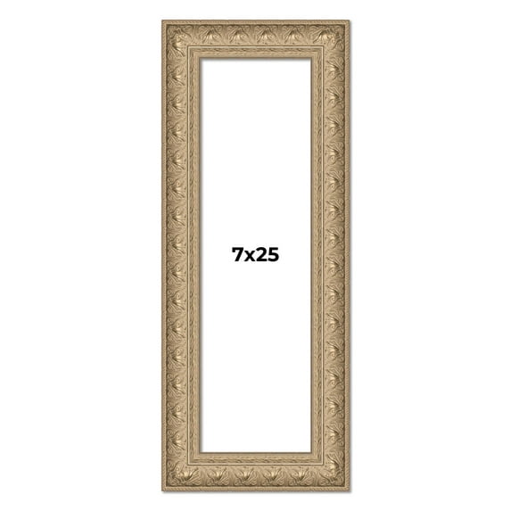 7x25 Frame Ornate Silver Beaded Solid Wood Picture Frame Width 2.5 Inches | Interior Depth 1 Inches