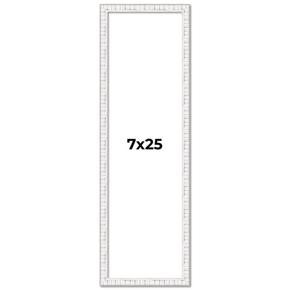 7x25 Frame White Real Wood Picture Frame Width 0.75 inches | Interior Frame Depth 0.5 inches |