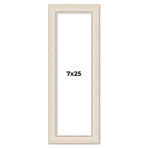 7x25 Frame White Real Wood Picture Frame Width 1.75 inches | Interior Frame Depth 0.5 inches |