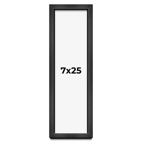 7x25 Shadow Box Frame Grey Charcoal Black | 0.875 Inches Deep | Solid Wood Shadowbox Display Frame