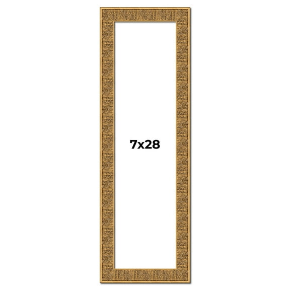 7x28 Frame Black and Gold Distressed Solid Wood Sonoma Picture Frame | 1.625 Inch Moulding Width |