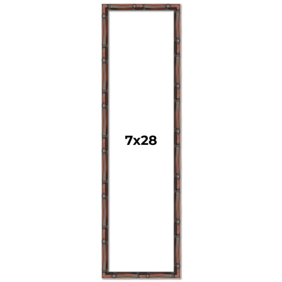 7x28 Frame Brown Bamboo with Dark Coffee/Walnut Finish | Solid Wood Picture Frame Width 0.75 Inches