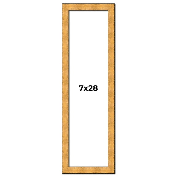 7x28 Frame Gold Rustic Solid Wood Picture Frame | 1.25 Inch Wide Moulding | Rustique Gold