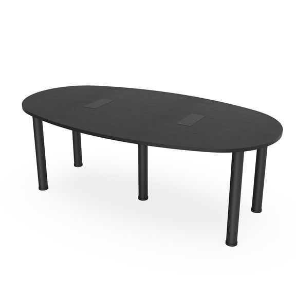 7x4 Boat-Oval Conference Room Table Power And Data Post Legs