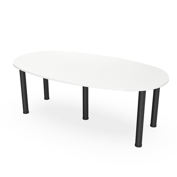 7x4 Boat-Oval Conference Room Table Power And Data Post Legs