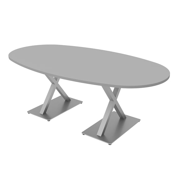 7x4 Boat-Oval Conference Room Table With X Bases Power And Data Module
