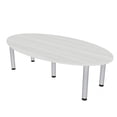 thumbnail image 1 of 7x4 Oval Conference Room Table With Power And Data Silver Post Legs, 1 of 5