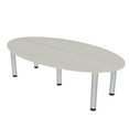 thumbnail image 1 of 7x4 Oval Conference Room Table With Power And Data Silver Post Legs, 1 of 5